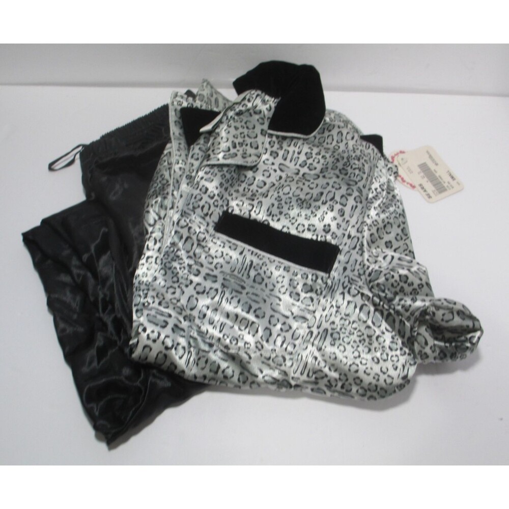 NEW Amanda Stewart Intimates Satin Pajamas Set Velvet Trim Size S - Picture 6 of 11